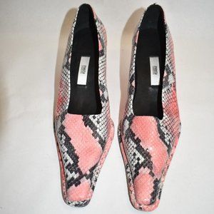 MIISTA Seren PINK Snake-effect Leather Pumps SQUARE TOE 39 (ME9) originally $380